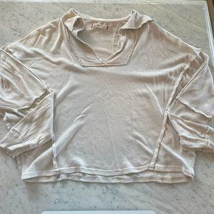 Free People Cream Blouse/Pull-over